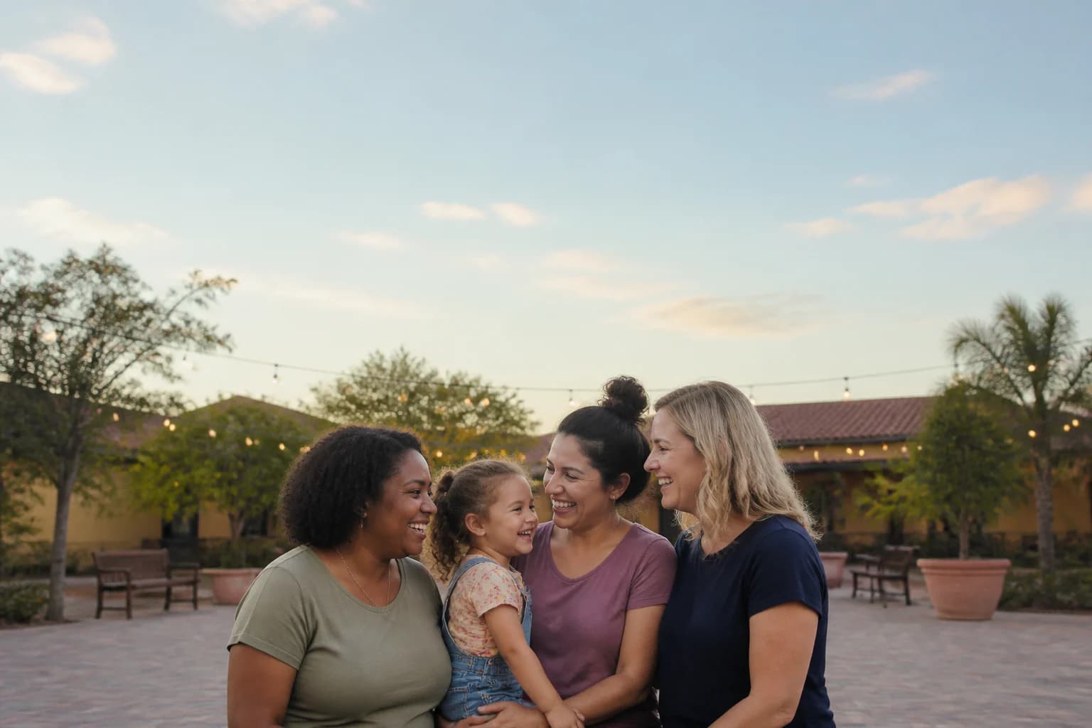 Family celebrating a new home
